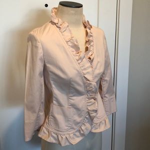 Talbots blush pink jacket with ruffles